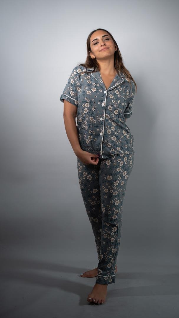 Pyjama Floral Gris
