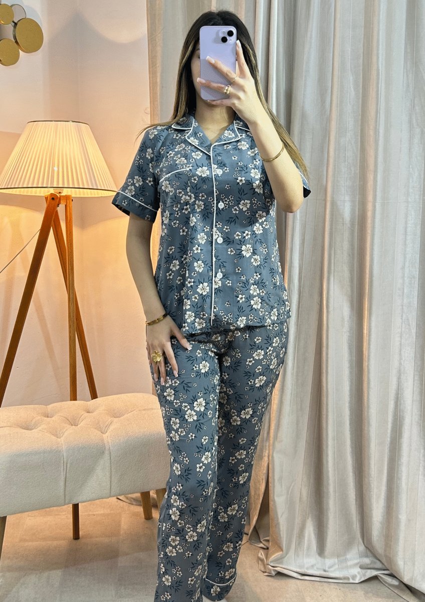 Pyjama Floral Gris